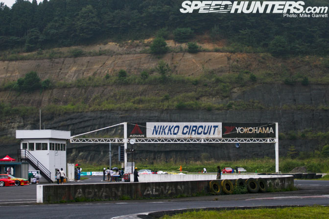 Aerial View Above Drift Racing Cars and Drifting Circuit in Japan