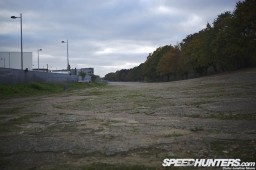 The remains of the Brooklands oval racing circuit, Weybridge, Surrey, United Kingdom