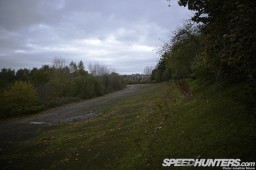 The remains of the Brooklands oval racing circuit, Weybridge, Surrey, United Kingdom