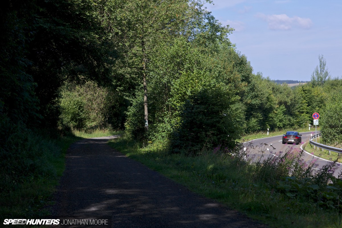 The Nürburgring Südschleife, the abandoned southern loop of the legendary Nordschleife racing circuit, built in 1927 but mostly destroyed during the building of the modern Grand Prix track