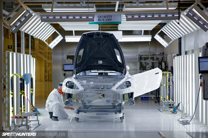 The Aston Martin headquarters and production line at Gaydon in the UK