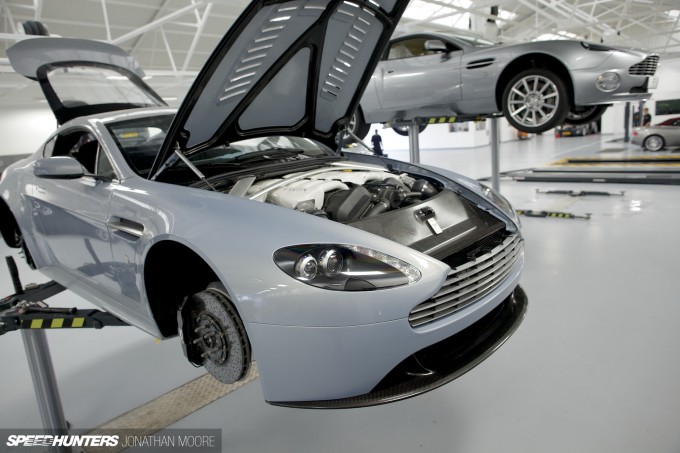 The Aston Martin Heritage Works facility in Newport Pagnell