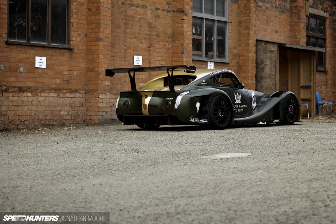 Photo shoot of the 2009 Morgan Aero 8 GT3 racecar which ran in that year's FIA GT3 Championship