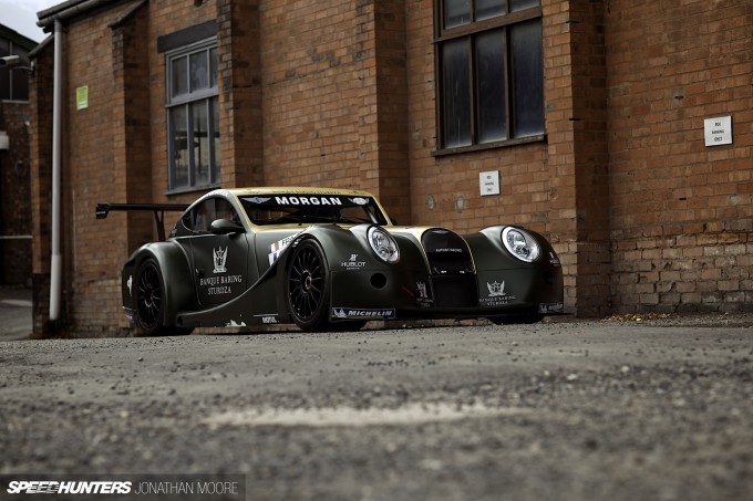Photo shoot of the 2009 Morgan Aero 8 GT3 racecar which ran in that year's FIA GT3 Championship
