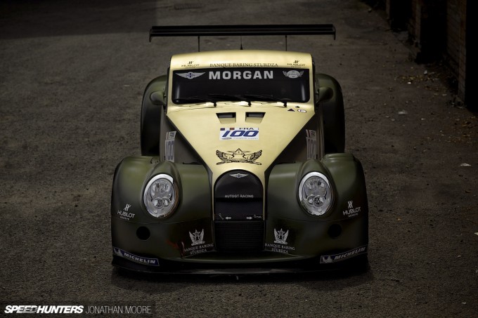 Photo shoot of the 2009 Morgan Aero 8 GT3 racecar which ran in that year's FIA GT3 Championship