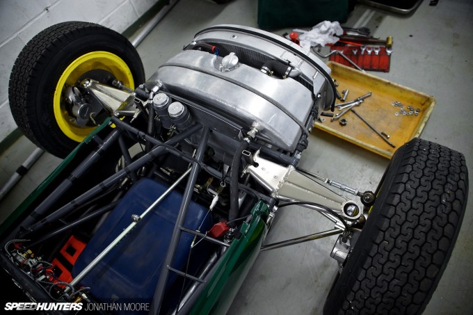 The workshops of Classic Team Lotus, run by Clive Chapman, son of team founder Colin