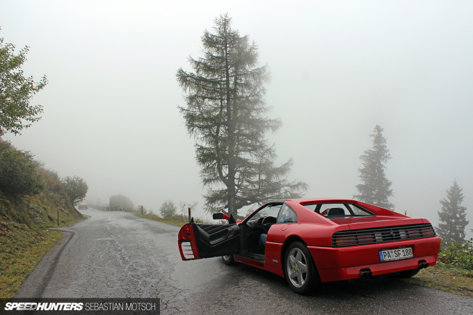 Ferrari 348 TS on a mountain pass in Austria by Sebastian Motsch